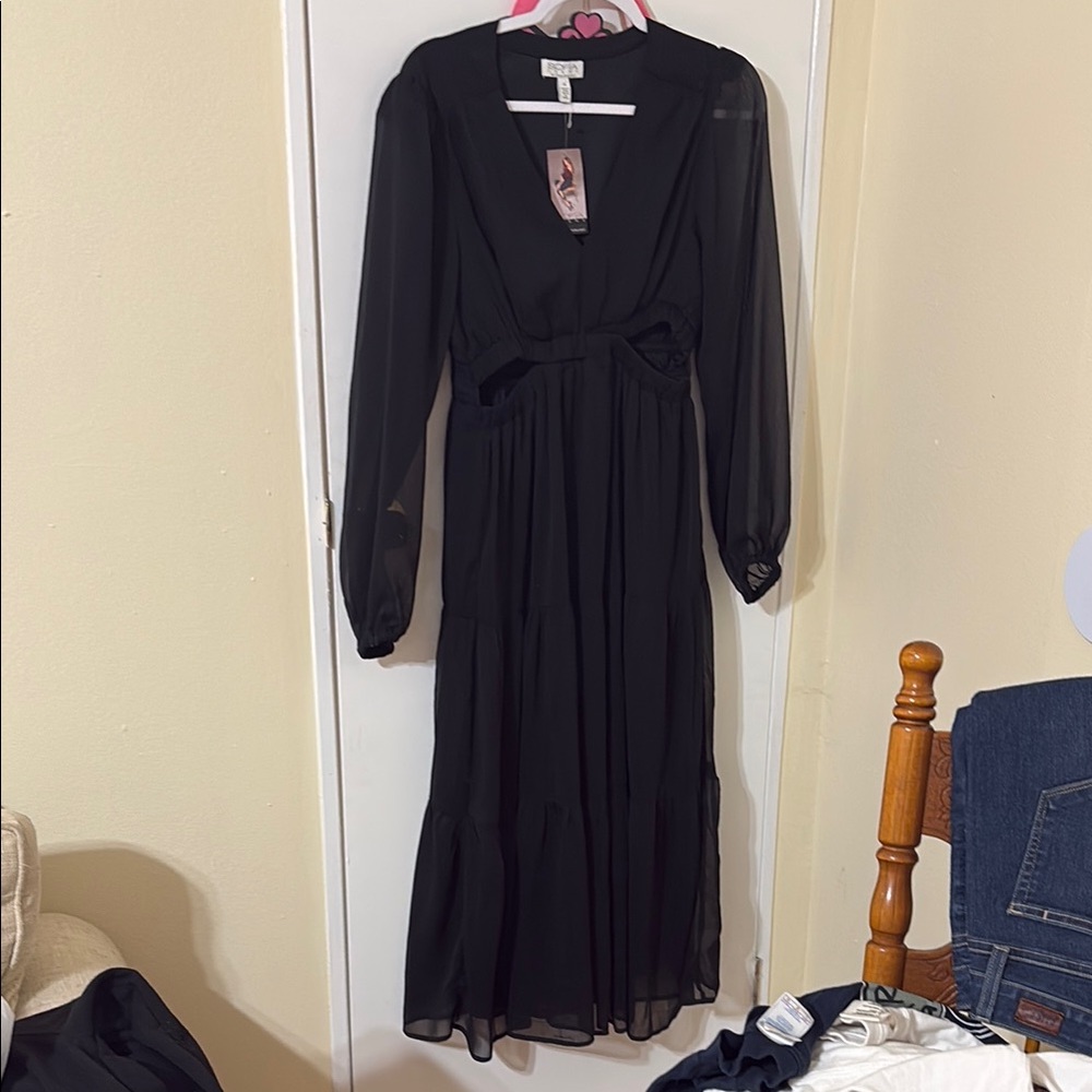 Sheer Black Midi Dress